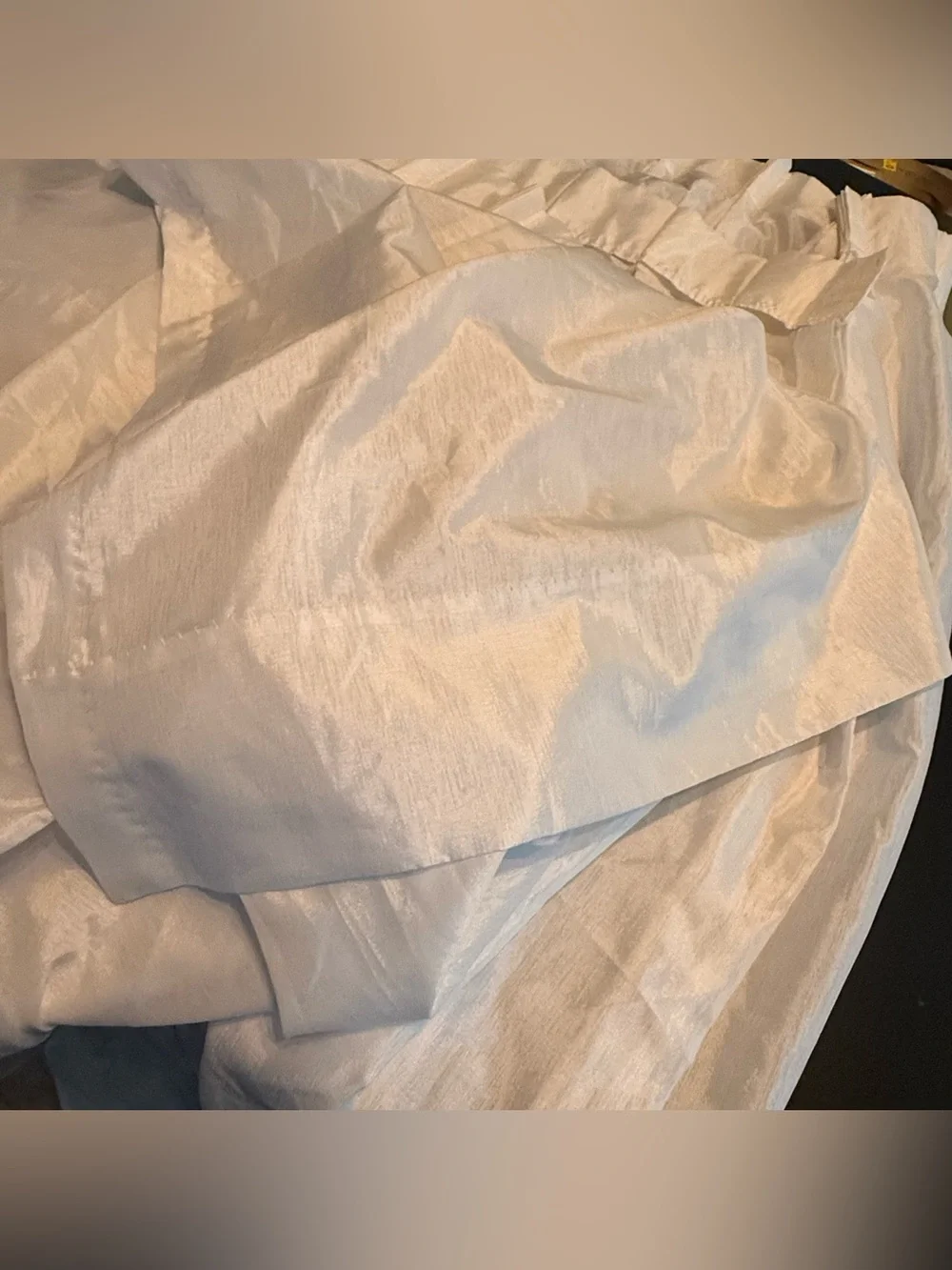 Drapes Pinch Pleat Sheer JCPenney White Curtain Pair 46x83” Vintage Sateen